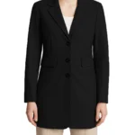Women's Black Long Leather Trench Coat