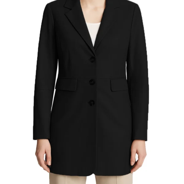Women's Black Long Leather Trench Coat