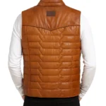 Men's Tan Real Leather Vest - Image 2