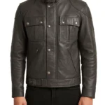 Gangster Black Real Leather Jacket