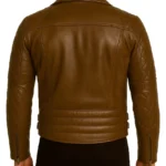 Men's Asymmetrical Cognac Motorcycle Leather Jacket - Image 2