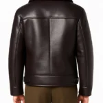 Men’s Brown Leather Pilot Jacket - Image 2
