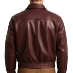 Men’s Brown Cropped Blouson Leather Jacket - Image 2