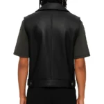 Men's Real Leather Vest Black Blouson - Image 2