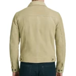 Men's Classic Beige Suede Trucker Style Jacket - Image 2