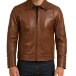 Men's Cognac Real Leather Jacket