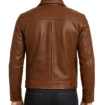 Men's Cognac Real Leather Jacket - Image 2