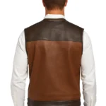 Men's Real Leather Motorcycle Vest - Image 2