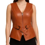 Original Leather Brown Vest For Women