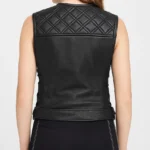 Quilted Black Motorcycle Vest For Women - Image 2