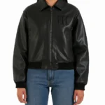 Women's Wasted Paris Kingdom Curve Black Varsity Jacket