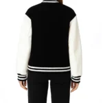 Women's Black And White Varsity Jacket - Image 2