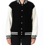 Women's Black And White Varsity Jacket