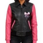 Custom Vintage Pink Fairy Leather Jacket