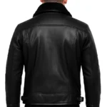 Men's B3 Bomber Black Shearling Leather Jacket - Image 2