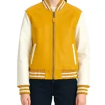 Women's Yellow and White Varsity Jacket
