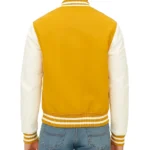 Men's Yellow and White Varsity Jacket - Image 2