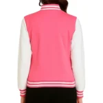 Women’s Pink and White Varsity Jacket - Image 2