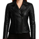 Quilted Black Leather Jacket For Women