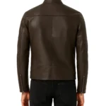 Men's Harold Classic Dark Brown Leather Racer Jacket - Image 2