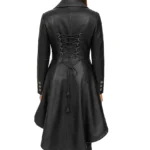 Corset Style Black Leather Coat For Women - Image 2