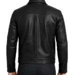Men's Black Real Leather Jacket - Image 2