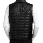 Men's Black Real Leather Vest - Image 2