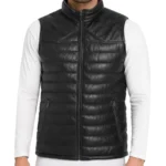 Men's Black Real Leather Vest