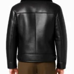 Men’s Black Leather Pilot Jacket - Image 2