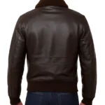 Men's Brown Leather Flight Jacket - Image 2