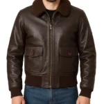 Men's Brown Leather Flight Jacket