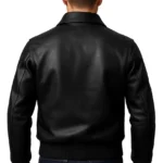 Men’s A-2 USAAF Air Force Distressed Black Leather Aviator Jacket - Image 2
