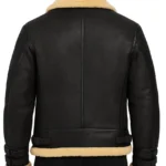Men’s B3 Shearling Black Leather Aviator Jacket - Image 2