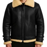 Men’s B3 Shearling Black Leather Aviator Jacket