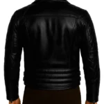 Men's Asymmetrical Black Motorcycle Leather Jacket - Image 2