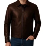 Retro Style Brown Leather Jacket For Men