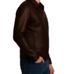 Retro Style Brown Leather Jacket For Men - Image 3
